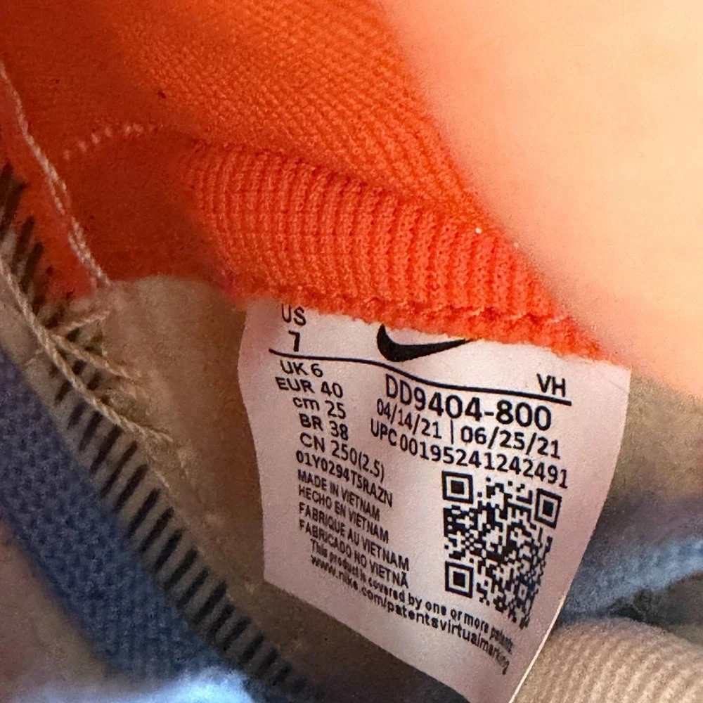 Size 7 Nike Dunk  High 1985 SP Safety Orange Acid Wash Mens Shoes DD9404-800 - Picture 7 of 9